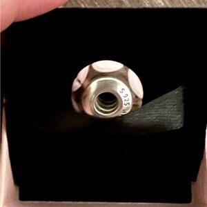 Pandora Pink Murano Glass Spacer 925 Sterling Silver Charm, Preowned.